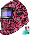 ARCCAPTAIN Welding Helmet Auto Darkening, 1/1/1/1 True Color Welding Hood, 4 Arc Sensor 1/25000s Response Time Solar Powered Weld Hood Helmet, Leopard