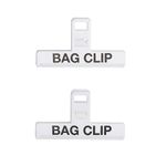 KitchenCraft Food Bag Clips, Plastic, White, Medium Binder Style Clamps, Set of 2