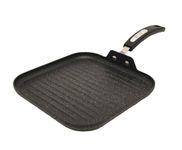 Starfrit The Rock 25cm (10") Non-Stick Grill Pan - Durable Forged Aluminium - Oven Safe - PFOA Free - Easy to Clean - Black