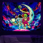 Psyhilar Astronaut Black Light Tapestry for Men, Blacklight Alien Poster for Teens Boys, Funny Neon Galaxy Wall Tapestry (40 x 30 Inches)