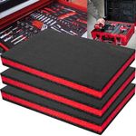 ONREVA Tool Box Foam 3Pack 18x12x2 inch, Foam Inserts for Cases, Polyethylene Tool Foam Sheets, Drawer Liner Foam, ToolBox Kaizen Organizer and Storage Tool Shadow