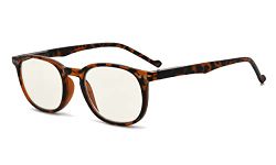 Eyekepper Blue Light Filter Glasses for Women Men Reading Computer Screen Blocking UV Rays Anti Glare Vintage Small Frame Digital Eyeglasses，Tortoise