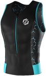 SLS3 Mens Triathlon Top Sleeveless – Full Zip Tri Top Men, 2 Pocks - Triathlon Shirts Men, Breathable AG Fabric