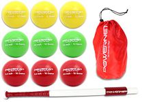 Powernet 34" Sweet Spot Training Bat and 2.8" Progressive Weighted Ball (9 Pack) LITE Bundle for Baseball Softball