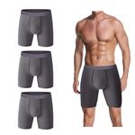iLiveX Mens Incontinence Boxer Briefs 3PCS Leakproof Urinary Incontinence Underwear for Men(Grey Large)