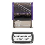 Premium 5 Line Self Inking Custom Stamp Imprint 12 Personalised Rubber Stamp - Black Ink