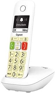 Gigaset E290 Téléphone sans fil avec sonneries puissantes, grands chiffres et son renforcé, touches d'appel rapide, mains libres avec volume réglable, blanc (Produit d'import Europe)