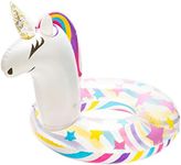 GROBRO7 Inflatable Unicorn Pool Float Inflation Swimming Floaty Pool Toy Swimming Ring with Sequins Unicorn Pool Party Water Fun Summer Outdoor Beach Water Lounge Inflatable Raft for Adult White