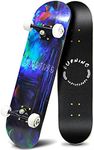 Easy_Way Complete Skateboards -Standard Skateboards for Beginners Starter - 31''x 8''Canadian Maple Pro Cruiser Standard Skate Boards