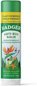 Badger Bug Repellent Stick, Organic Deet Free Mosquito Repellent with Citronella & Lemongrass, Easy to Use Travel Size, Natural Insect Repellent for Kids and Adults, 0.6 oz