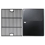 Uniflasy Cast Iron Cooking Grates & Griddle for Nexgrill, Kenmore, Members Mark, Uberhaus, Uniflame - Rectangular, Griddle Plate