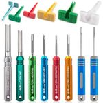 JRready ST5257-PRO Deutsch Connector Tool Kit for 4#8#16#12#20# Solid/Stamped Contacts 6-22 AWG, with Plastic DRK-RT1 Pin Removal Tool for Deutsch DT,DTM,DTP,DTV,HD Series Connector Release Tool