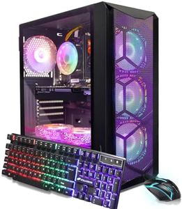 STGAubron Gaming PC Computer Desktop, Intel Core i7 8th Gen up to 4.1G, GeForce RTX 3050 6G, 16G DDR4, 512G SSD, WiFi 6, BT 5.2, RGB Fan x6, Windows 11 Home