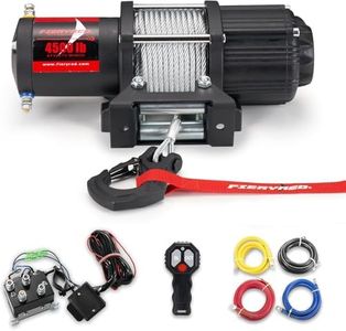 FIERYRED 4500LBS Electric Winch - 12V Towing Winch with Steel Cable ATV Winch Kits for Towing ATV/UTV Off Road Trailer with Wireless Remote Control Mounting Bracket