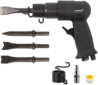 UPWOOD UW-AH150 Short Barrel Air Hammer Kit with Quick Change Retainer and 4 Chisels, 1-5/8 Inch Stroke, 4500 BPM, Light Weight