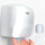 AIRSPIRE Electric Hand Dryer for Commercial Bathrooms & Home Use (110-120V) - Energy Efficient 650W Automatic Hand Dryer - HEPA Air Filtration & UV Protection - Wall Mounted, 78 dB - Cool Air (White)
