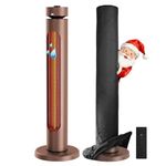 Portable Infrared Patio Heater 2000W Electric Heater with 8 Heating Levels, Tip-over Protection, IP45 Waterproof, 8H Timer, Remote Control, 33 Inch, Elegent Brown