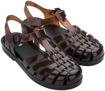 Melissa Possession Jelly Sandals for Women - The Originial Jelly Shoes, Fisherman's Sandals with Adjustable Strap and Side Buckle, Clear Brown, 6
