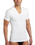 2(x)ist Mens Slimming V-Neck Body Shaper, White, Small