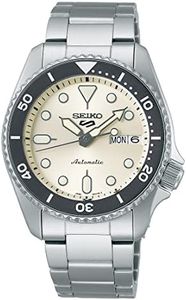 Seiko 5 Sports Gents SKX Midi Automatic Watch SRPK31K1, Cream/Grey