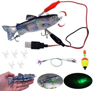 Fishing Lures Electric Lure Swimbait USB Rechargeable Bait Crankbait Automatic Swimming Lifelike Fish Fishing Tackle 5.12" (C)