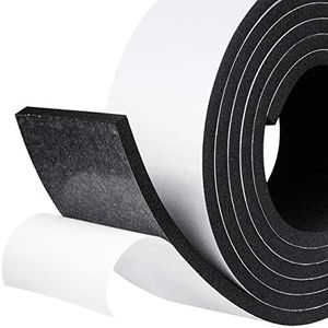 fowong Foam Weather Stripping Tape 50mm(W) x 6mm(T) x4m(L) Window Insulation Soundproofing Adhesive Foam Seal Strip Closed Cell Foam Tape, Total 4M Long