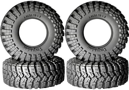 1.3 Crawler Tires 70 * 26mm All Terrain Super King Trekker Silicone Rubber Soft Sticky Tyres for 1/18 1/24 Axial SCX24 AX24 FCX24 Ultimate RC Car XC-1 RTR CR-18P EVO Rc Model Upgrade Kits（4 Pcs）