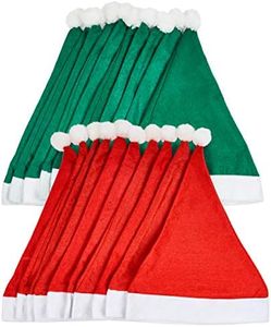 THE TWIDDLERS - 20 Sombreros de Papá Noel Rojo y Verde para Niños y Adultos Disfraces de Fiesta de Navidad - 32cm x 38cm