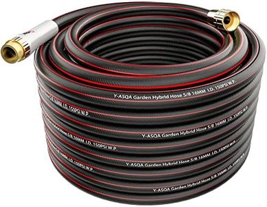 YASQA Garden Hose 75 Ft X 5/8 in, Heavy Duty Rubber Hose with Standard 3/4 Fittings Lead-in,Lightweight,Durable,Kink Free,Imitation Puncture Hose for All-Weather Garden, Lawn Watering & Water Hose.