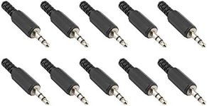 EMSea 10x 3.5mm 1/8" Male Plug Jack TRS 3 Pole Stereo Headphone Headset Earphone Metal Solder Audio Cable Repair Replacement Connectors Black