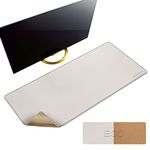 MAIDERN 40” x 16” Cork & Leather Desk Pad, Large XXL Desk Mat, Full Desk Mouse Pad, Dual Sided Desk Pad, Desk Pad Protector for Gaming Home Office (Cream)