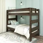 Max & Lily Bunk Bed, Twin-Over-Twin Bed Frame For Kids, Solid Wood Bunk Bed for Kids, No Box Spring NeededBarnwood Brown