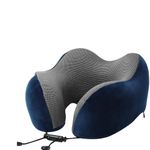 BigPlayer Royal Blue Neck Pillow for Travel & Comfort, Car Neck Rest - Travel Essential Car Pillow, Flight, and Train Accessory Pillow for Neck Pain Relief & Neck pillow for Sleeping