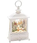 Konstsmide LED Snow Globe Lantern Santa Sleigh with Reindeers and Village / Water Filled / Christmas Decorations Indoor Use (IP20) / Battery Operated: 3xAA 1.5V (excl.) / Christmas Lantern 1 LED