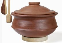 Craftsman Clay Biryani Handi/Pot for Cooking and Serving with Lid 4 Liter