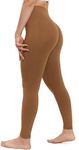 JOYSPELS Gym Leggings for Women Seamless Butt Lifting Leggings High Waist Tummy Control Yoga Pants Workout Ruched Bums Leggings UK Brown Thrush M