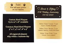 Personalized, Custom Engraved Brass Plaque, Name Plate for Pet Urn Box, Military Flag Display Case or Shadow Box, Art Tag, Picture Frame Label, Trophy Award (Black Brass, Custom up to 10" x 8")