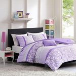 Mizone Riley 4 Piece Comforter Set, Full/Queen, Purple