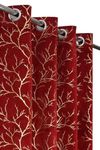 RED RIBBON DECOR Heavy Velvet Fabric Room Darkening Curtains 10 Feet for Long Door, Maroon, Pack of 4 Pieces