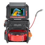 VEVOR Sewer Camera, 165 ft/50m, Self-Leveling Drain Camera with 10.1" Touchscreen, 512Hz Transmitter & Distance Counter, IP67 Snake Plumbing Cameras with Lights-12 LED, 32GB Card for Duct Pipe