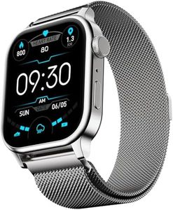 Fire-Boltt Rise Round Smart Watch 1.85″ HD Display with Bluetooth Calling, Rotating Crown, AI Voice Assistant, SpO2 & Heart Rate Monitor, 120+ Sports Modes, IP67 Waterproof Metal Smartwatch - Silver