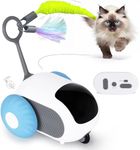 INFINIBYTE Cat Interactive Toy for Indoor Cats - Remote Control Cat Automatic Moving Toy with 2-Speed Adjustment, Smart Cat Car Toy,Boredom Busters for Cats Fun 2.0 Toy(Orange) (Blue)