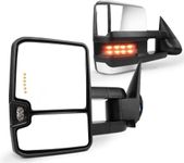 SCITOO Towing Mirrors for 1988-1998 Chevy GMC C/K 1500 2500 3500 1992-1999 GMC C/K 1500 2500 Suburban Tahoe Yukon Power Chrome Smoke Led Signals Pair Side Mirrors