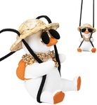 Swinging Duck Car Hanging Ornament, Rear View Mirror Hanging Accessories of Swinging Ducks, Hanging Duck for Car Mirror, Cute Decor Rear View Mirror Accessories Interior for Teens, Men and Women