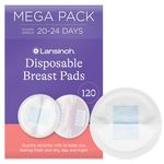 Lansinoh Disposable Breast Pads for nursing breastfeeding mothers, essential for hospital bag, thin super absorbent layers, discreet fit, 60 Count (Pack of 2)