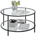 Yaheetech Glass Top Coffee Table, 2