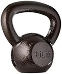 Amazon Basics Cast Iron Kettlebell with Enamel Finish, 15-Pound, Black