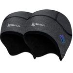 HIKENTURE Winter Hat, Pack of 2, Windproof Bicycle Hat, Winter, Warm Bike Cap, Helmet Undercap Men/Women for Bicycle Helmet, Ski Helmet, Climbing Helmet Cycling, darkgray, 52-60