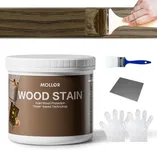 MOLLOR Wood Stain Water Based, Multiple Finishes Wood Oil for Indoor and Outdoor Furniture, Wood Paneling, Cabinets and More, Fast Drying, Low Odor (32oz, Black Sandalwood with Tools)