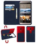 ACM Magic Magnetic 2 in 1 Leather Flip Case/Back Cover Compatible with HTC One E9+ Plus Mobile Flap Navy Blue